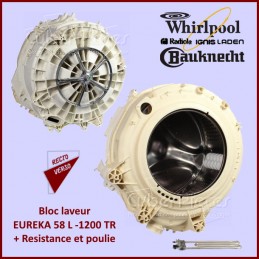 Cuve complète EUREKA 58 L -1200 TR Whirlpool 480111100347 ** Epuisée ** CYB-174671