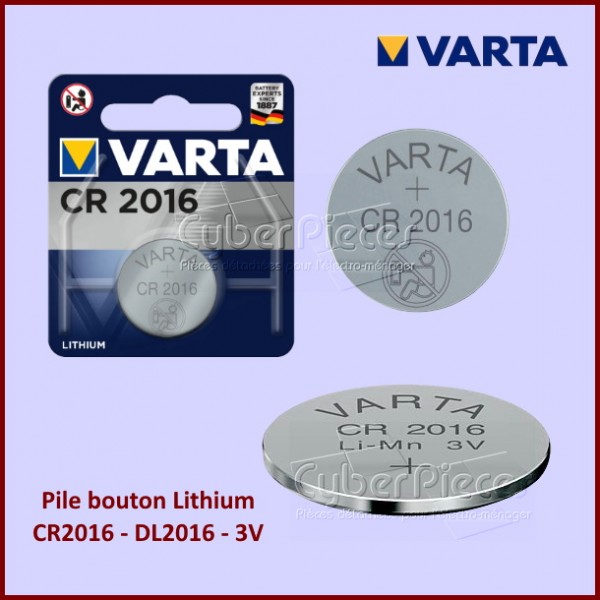 Pile bouton CR2016 3V Lithium Varta