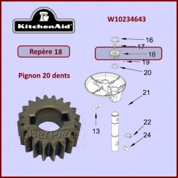 Pignon 20 dents Kitchenaid W10234643 CYB-332460