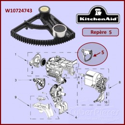 Guide coté gauche cafetière Kitchenaid W10724743 CYB-009287