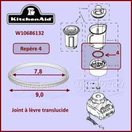 Joint translucide du Blender W10686132 CYB-112550