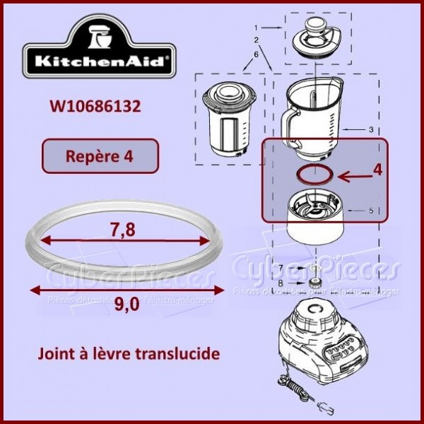 Joint translucide du Blender W10686132