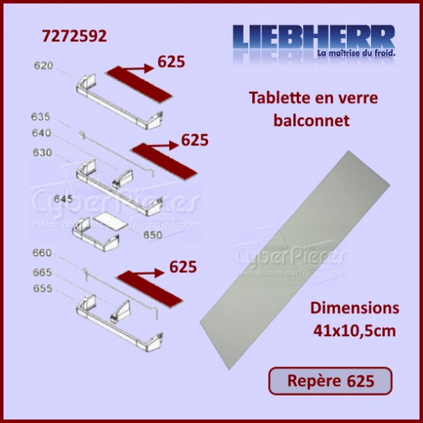 Tablette en verre Liebherr 7272592