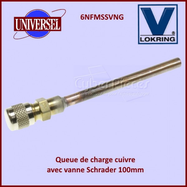 Queue de charge cuivre avec vanne Schrader 100mm CYB-014441