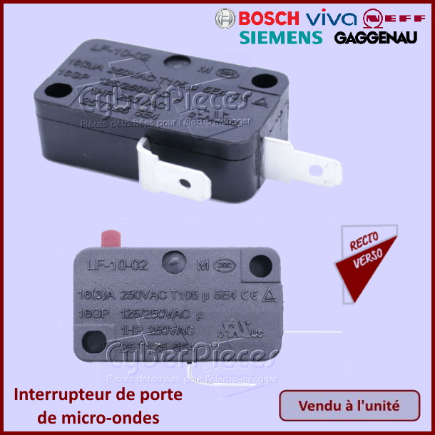 Interrupteur de porte de micro-ondes 