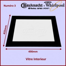 Vitre Intérieure (N°3) Whirlpool 480121101609 CYB-193764