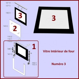 Vitre Intérieure (N°3) Whirlpool 480121101609 CYB-193764