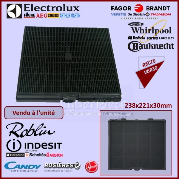 Filtre charbon hotte AEG FAURE ELECTROLUX ZANUSSI