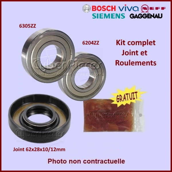 De préférence vérifiez la taille de votre joint d'axe et des roulements