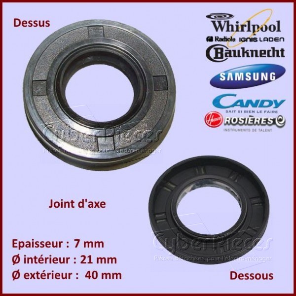 Joint d'axe 21x40x7mm Whirlpool 481253078048 CYB-009690