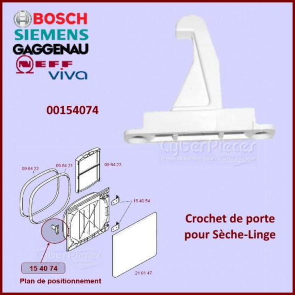 00183608 - Crochet de porte pour lave-linge Bosch Siemens