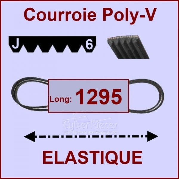 Courroie 1295J6 - EL- élastique