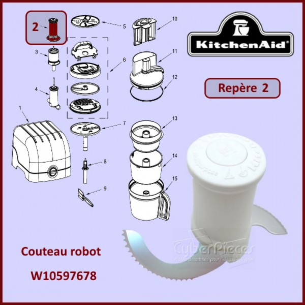 Couteau robot Kitchenaid W10597678 CYB-304719