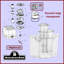 Poussoir large transparent Kitchenaid W10597704 CYB-015059