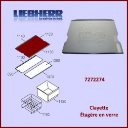 Demi clayette verre avant 510x171 pour refrigerateur liebherr