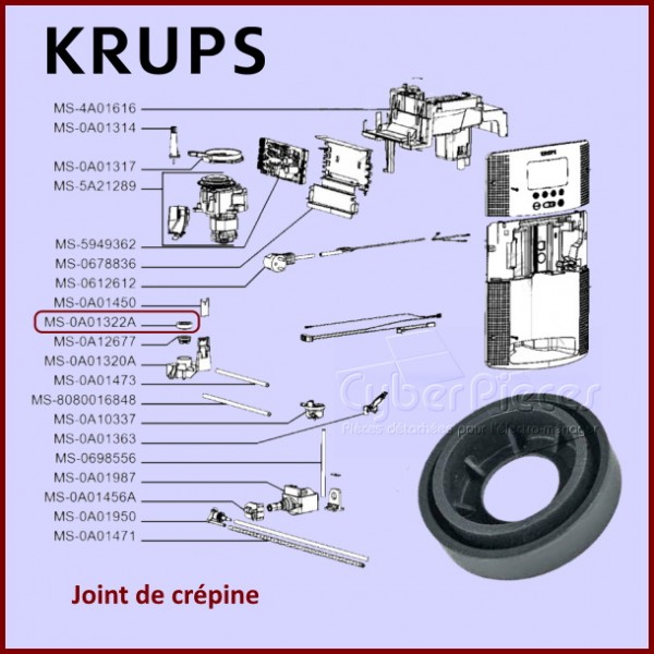 Joint de crepine Krups MS-0A01322A CYB-200547