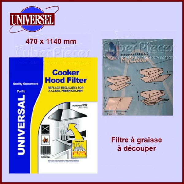 Filtre graisse metal a decouper pour Hotte Universel