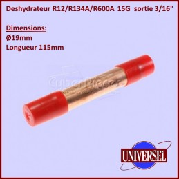 Deshydrateur R12/R134A/R600A 15Gr sortie 3/16" D.19mm L.115mm CYB-215480