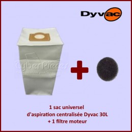 Sac 30 litres + 1 filtre aspirateur DYVAC CYB-198837