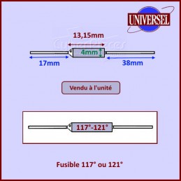Fusible Thermique 117-121° / 10A / 250V CYB-016391