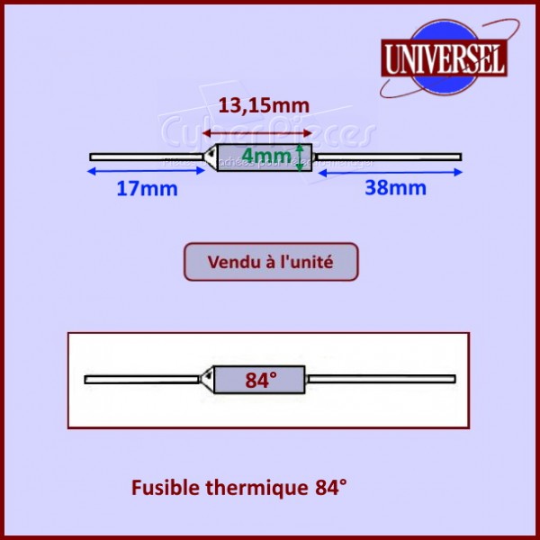 Fusible Thermique 84° / 10A / 250V CYB-016360
