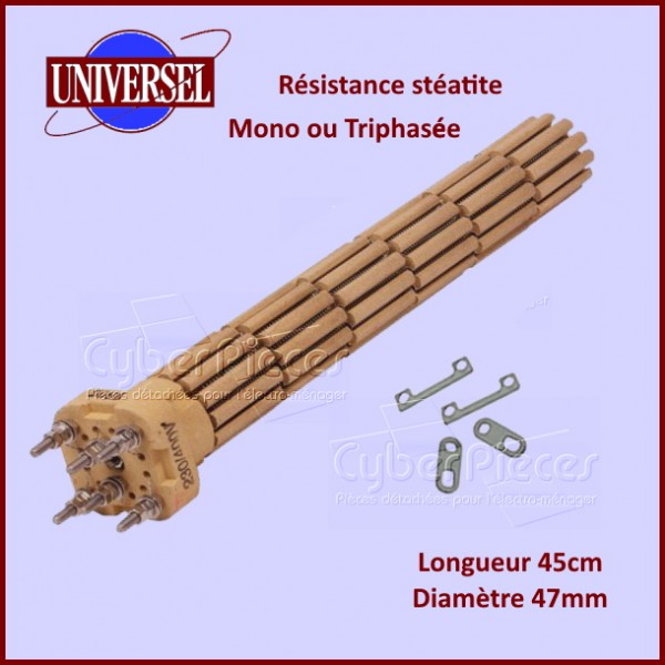 Résistance chauffe-eau stéatite 2400W - MONO/TRIPHASEE CYB-158688