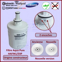 Filtre a eau hafin1/exp 2 encoches pour refrigerateur samsung