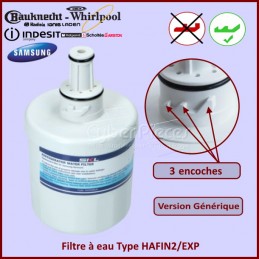 Filtre à eau 3 encoches Type HAFIN2/EXP pour réfrigérateur US CYB-178686