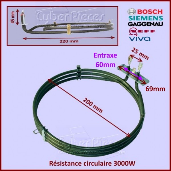 Résistance circulaire de four GAGGENAU EB668 CYB-132183