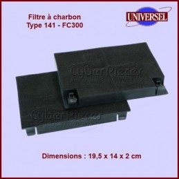 Filtre charbon type f16 480122100934 pour Hotte