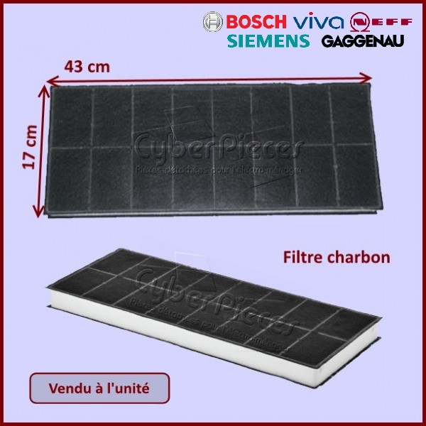 Filtre à charbon Z5140X0 - DHZ3405 Bosch 00296178 CYB-287500