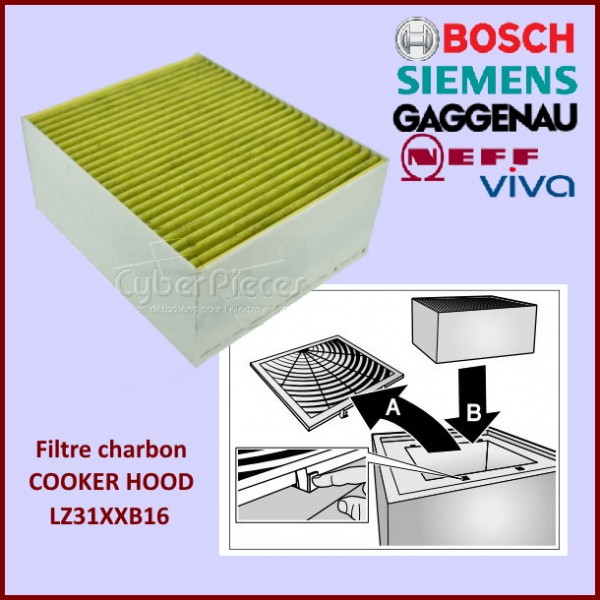 Filtre charbon COOKER HOOD LZ31XXB16 Bosch 17004042 CYB-317986