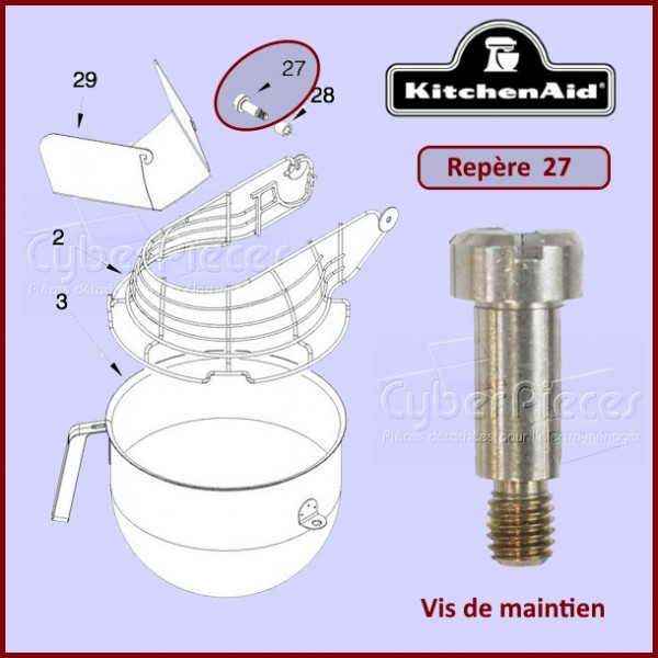 Vis axe de maintien Kitchenaid W10308293 CYB-041386