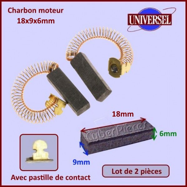 Charbons moteur 20x9x6mm Lot de 2 CYB-341912