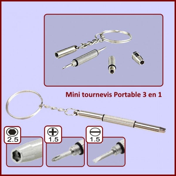 Mini tournevis Portable 3 en 1