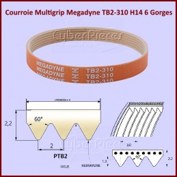 Courroie Multigrip TB2-310 H14 6 Gorges CYB-325523