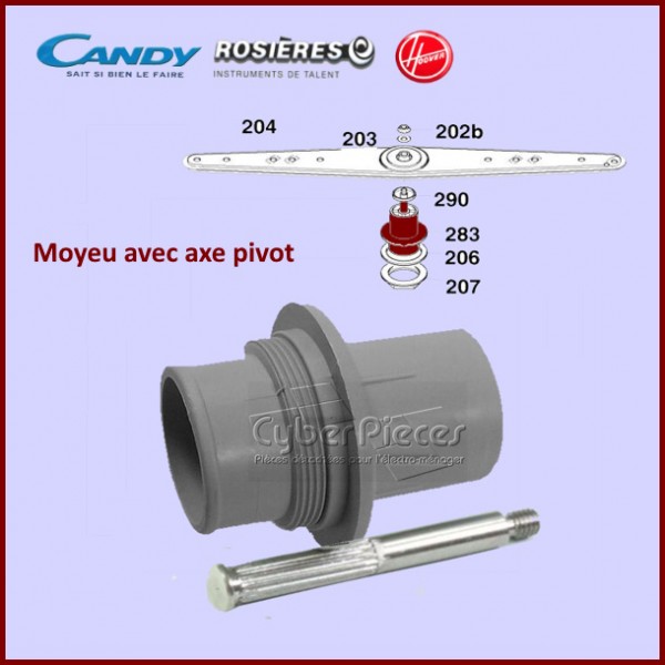 Moyeu avec axe pivot Candy 92966613 CYB-257312