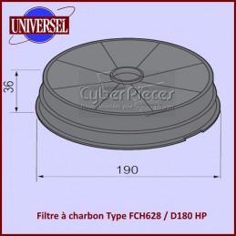 Filtre à charbon Type FCH628 - Ø190x36mm CYB-019736