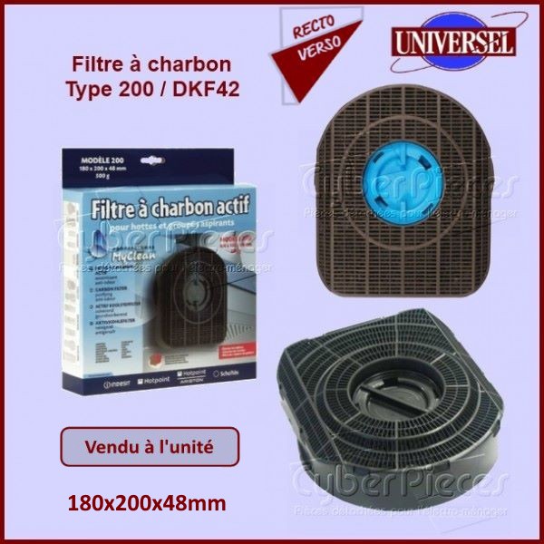 Filtre charbon Type 30 Hotte Whirlpool
