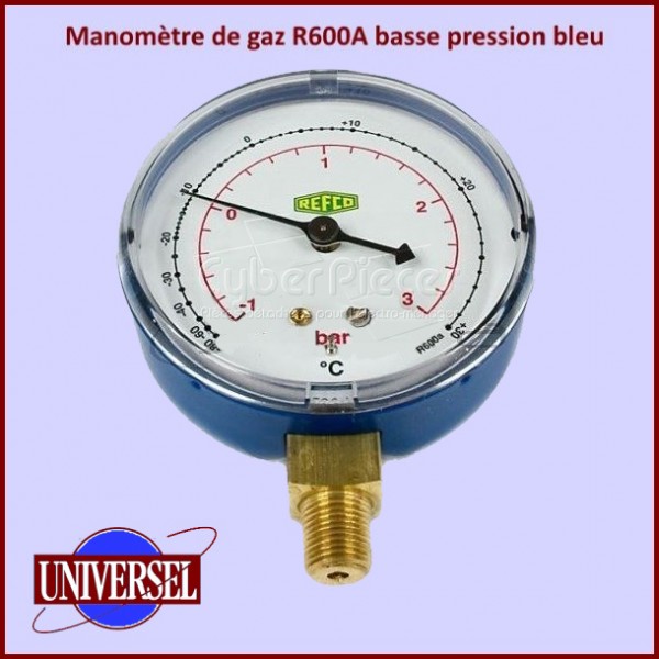Manomètre de gaz R600A basse pression bleu CYB-141949