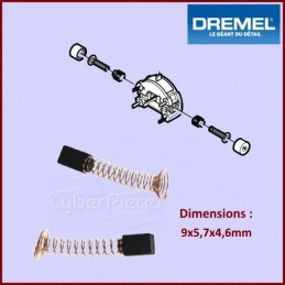 Lot de 2 Charbons moteur 9x5,7x4,6mm DREMEL 2615298790 CYB-115285