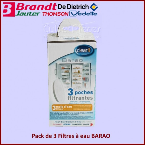 Pack de 3 Filtres à eau BARAO pour REF USA Brandt CYB-173308
