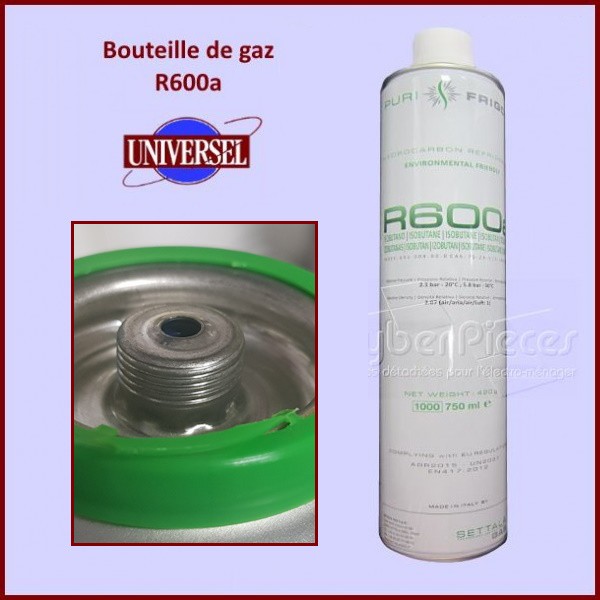 R600A Bouteille de gaz 420Gr - Pièces réfrigérateur & congélateur