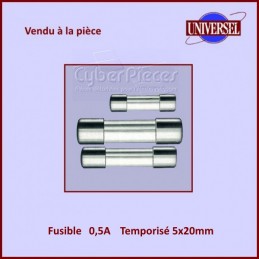 Fusible 0,5A Temporisé 5x20mm en verre CYB-209021