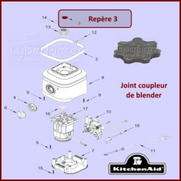 Joint coupleur blender Kitchenaid W11486757 CYB-433006