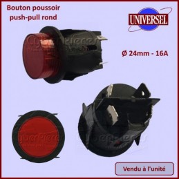 Bouton Poussoir rouge 16A - Ø24mm CYB-124652