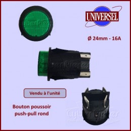 Bouton Poussoir vert 16A - Ø24mm CYB-139014