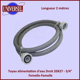 Tuyau alimentation d'eau Droit 20X27 - 3/4" F-Femelle - 2 mètres CYB-129244