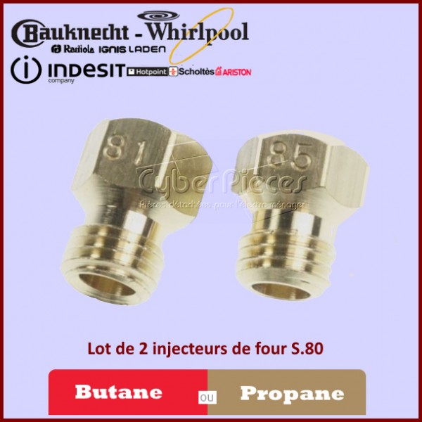 Kit d'injecteurs standard gaz Butane 6mm - Pièces four