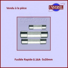 Fusible 0.16A Rapide 5X20mm en verre CYB-187572